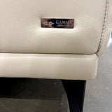 Italian Sectional Sofa In Cream Leather By Gamma Italy 117"L x 36"D x 31"H x 64"D Chaise