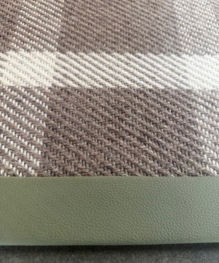 Custom Rug By Stark With Faux Leather Trim 6'9" x 9'7"