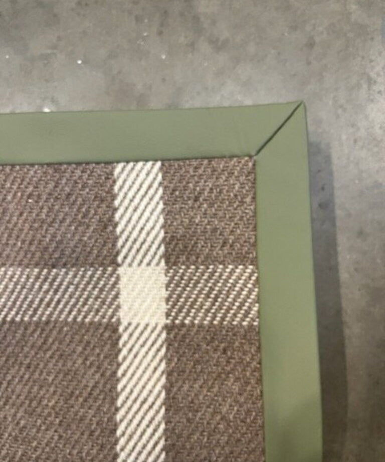 Custom Rug By Stark With Faux Leather Trim 6'9" x 9'7"