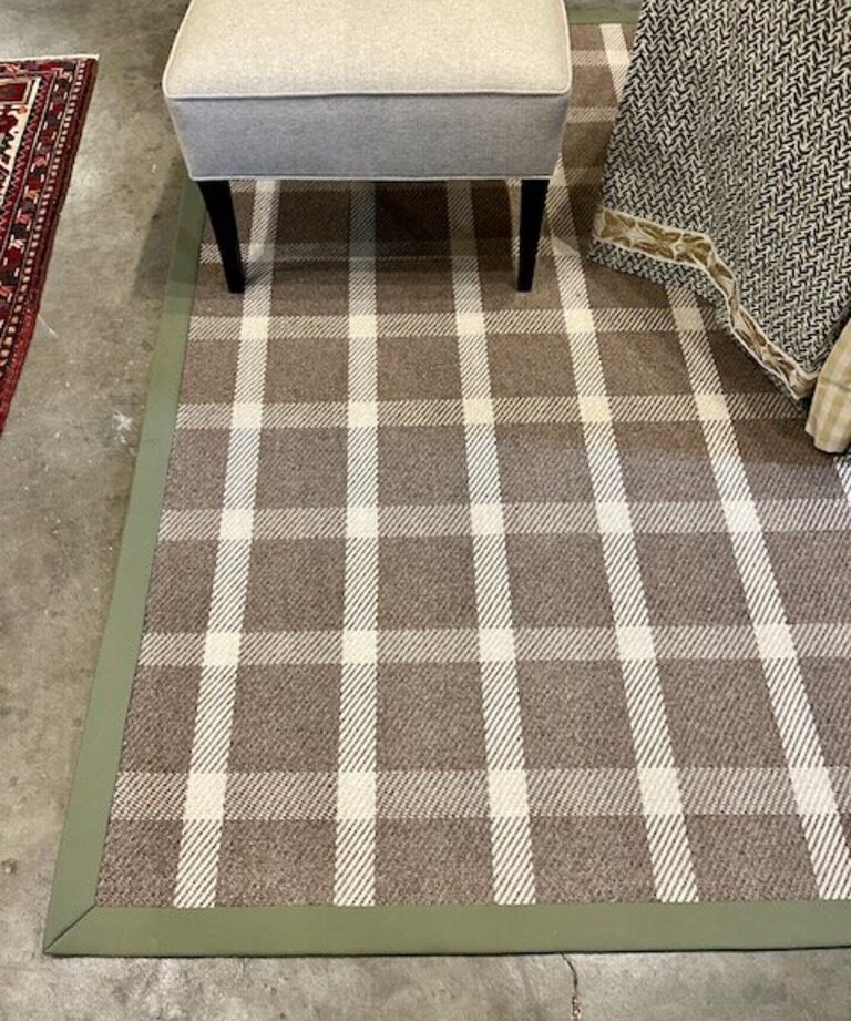 Custom Rug By Stark With Faux Leather Trim 6'9" x 9'7"