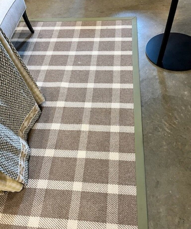 Custom Rug By Stark With Faux Leather Trim 6'9" x 9'7"