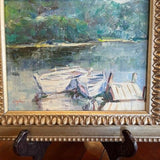 Signed Impressionist Nautical Painting 14.5" W X 12 H