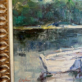 Signed Impressionist Nautical Painting 14.5" W X 12 H