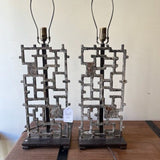 Pair of Iron Lamps from BD Jefferies (No Shade) 10"W x 6"D x 33"T