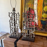 Pair of Iron Lamps from BD Jefferies (No Shade) 10"W x 6"D x 33"T