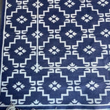 9'7" x 6' 4" Blue And White Flatweave Rug Some Discoloration