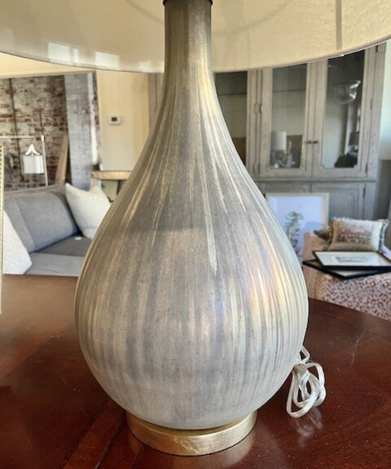 Arteriors Romy Table Lamp 32"T to Finial x 12"Diam Fixture x 19"Diam Shade
