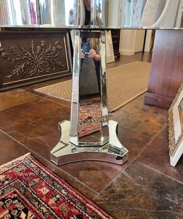 Round Mirrored Hall Table 36"Diam x 31"T