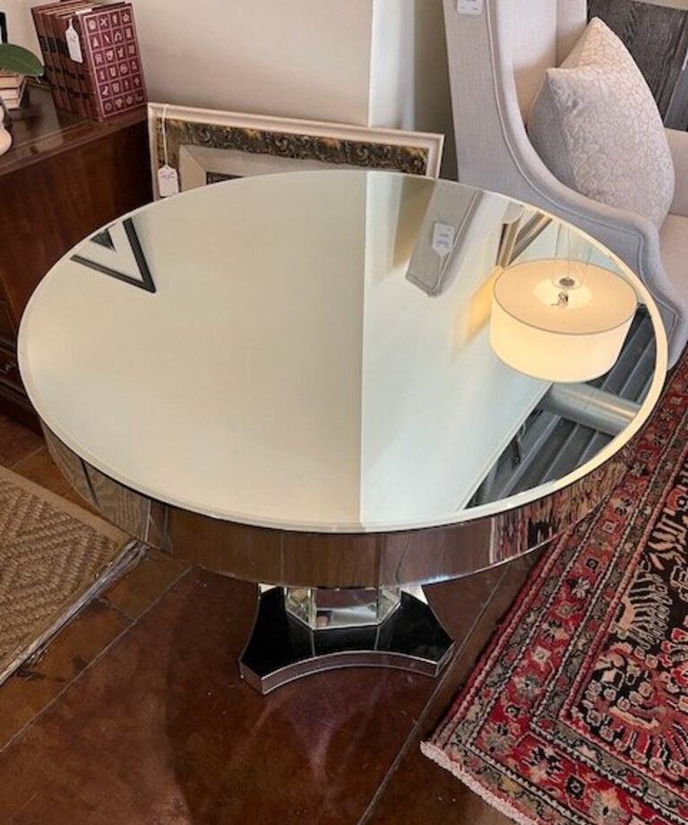 Round Mirrored Hall Table 36"Diam x 31"T