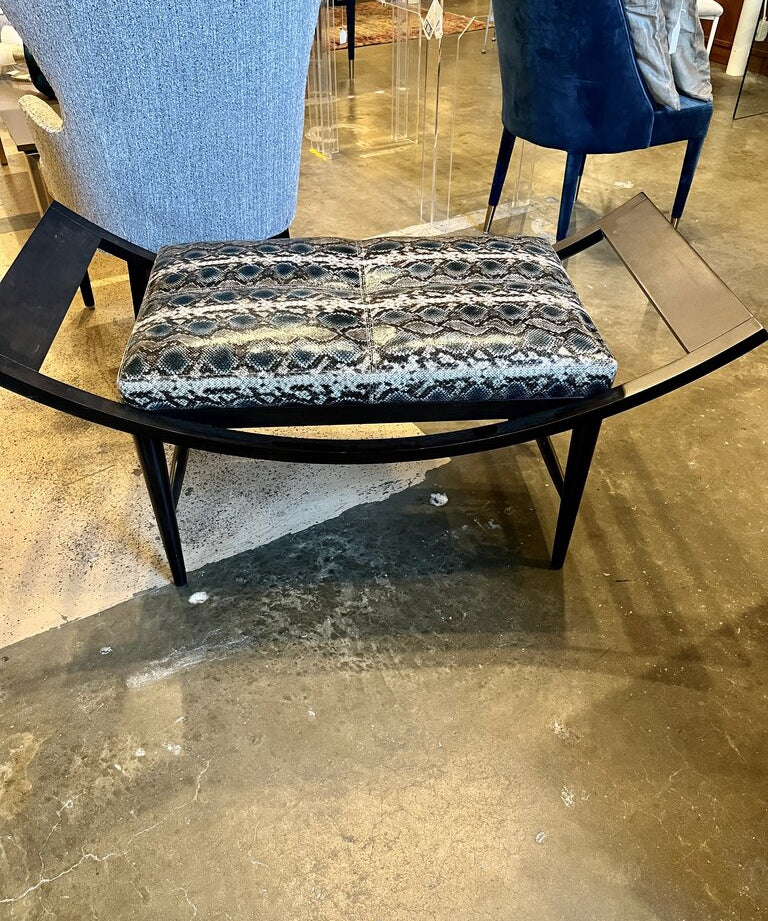 John Richard Faux Snakeskin Bench 47" W X 22" T X 22" W