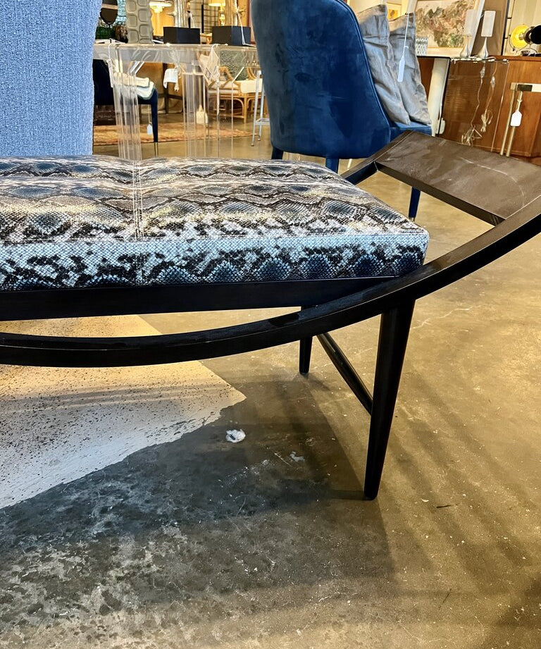 John Richard Faux Snakeskin Bench 47" W X 22" T X 22" W