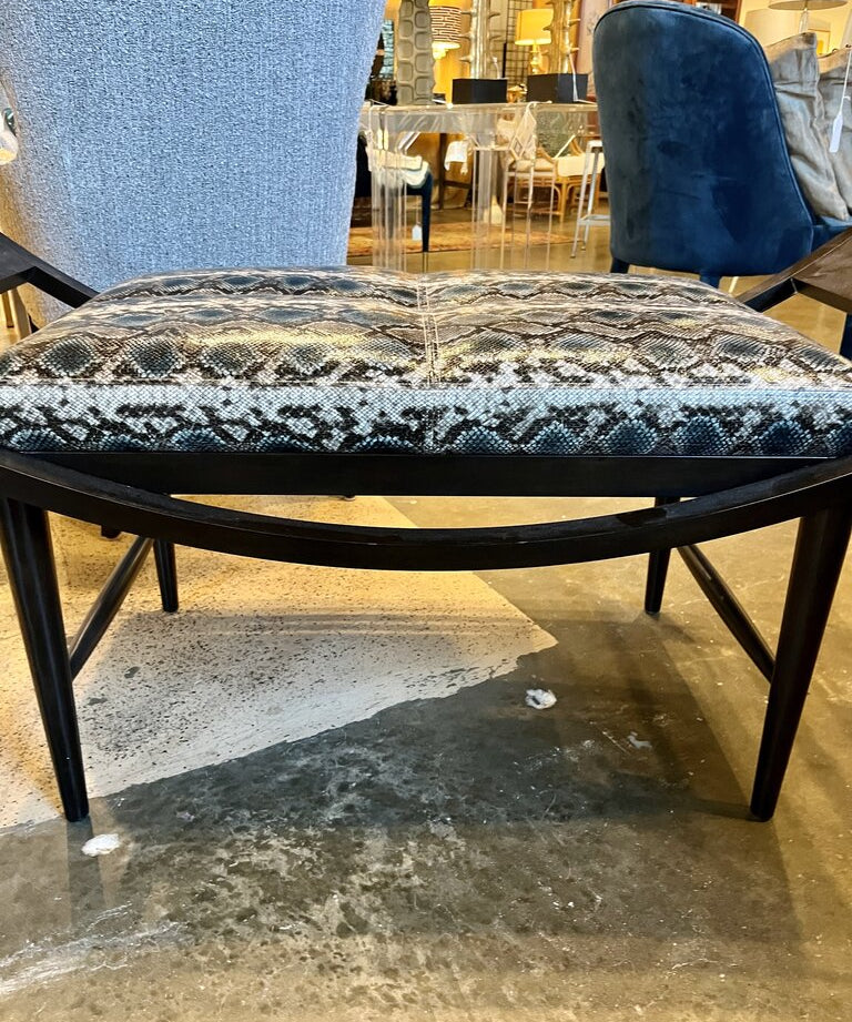 John Richard Faux Snakeskin Bench 47" W X 22" T X 22" W