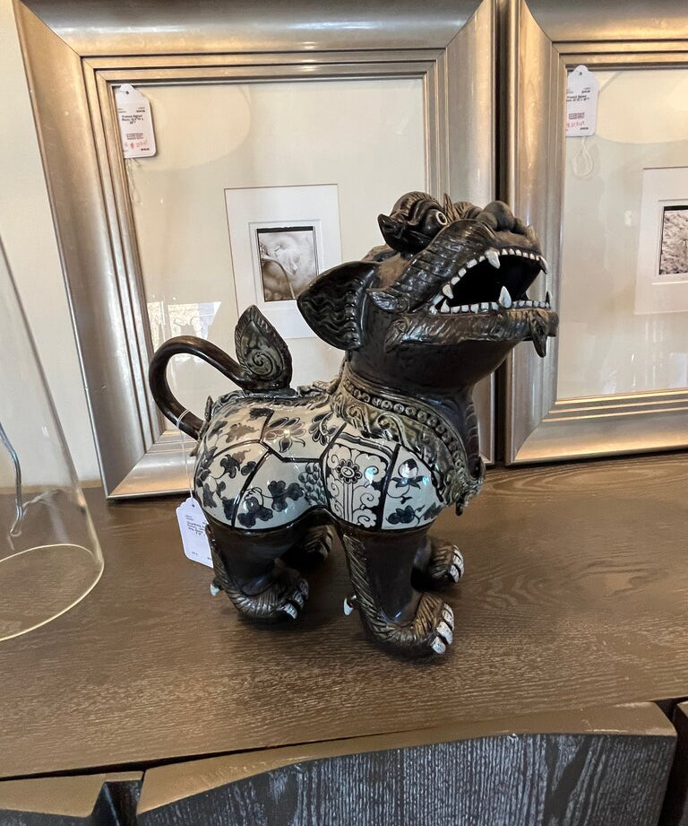 Chuanlhong Artisan Pottery Lanna Foo Dog Jigsaw 16" w X 14" T