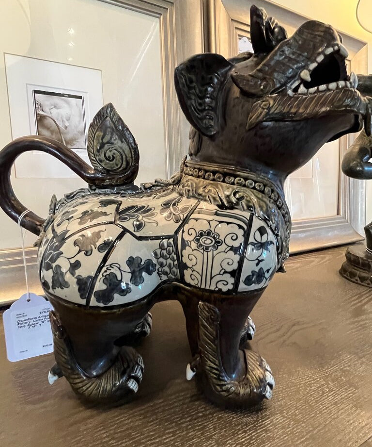 Chuanlhong Artisan Pottery Lanna Foo Dog Jigsaw 16" w X 14" T