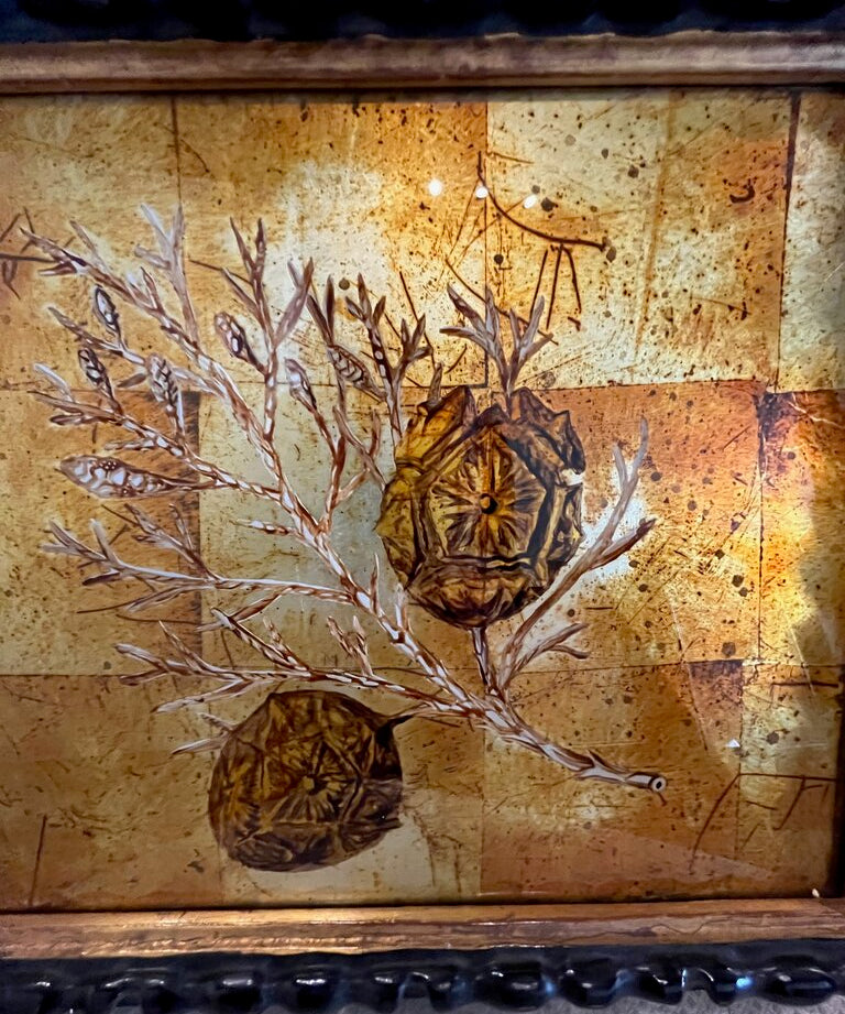 Framed Jeffrey Adler Eglomise, 2001 16.5"W x 13.5"T