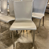 Six CB2 Gray Leather Dinning Chairs 17"W X 34" T X 16" D