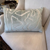 Single Custom Lumbar Pillow In Cut Velvet 18" x 11"