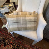 Pair Of New Custom Lumbar Pillows In Eltham Lichen Wool Fabric 19" x 12"