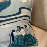 New Custom Single Lumbar Pillow In Schumacher Pearl River 18" x 13"