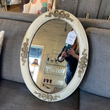 Antique Oval Gold And White Mirror 17"W x 23"T