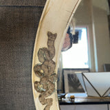 Antique Oval Gold And White Mirror 17"W x 23"T