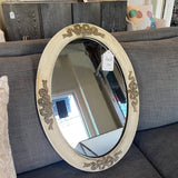Antique Oval Gold And White Mirror 17"W x 23"T
