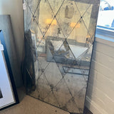 Steel Framed Antiqued Glass Mirror w/ Diamonds 32"W x 50"T
