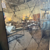 Steel Framed Antiqued Glass Mirror w/ Diamonds 32"W x 50"T