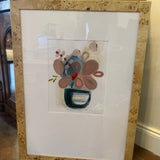 Original, Signed Colleen Leach Art 2 in Burled Frame 31"T x 23"W