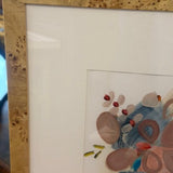 Original, Signed Colleen Leach Art 2 in Burled Frame 31"T x 23"W