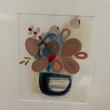 Original, Signed Colleen Leach Art 2 in Burled Frame 31"T x 23"W
