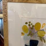 Original, Signed Colleen Leach Art 3 in Burled Frame 31"T x 23"W