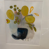 Original, Signed Colleen Leach Art 3 in Burled Frame 31"T x 23"W