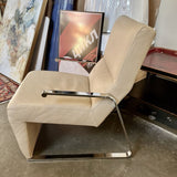 Bernhardt Leather And Chrome Armchair 23"W x 29"D x 35"T