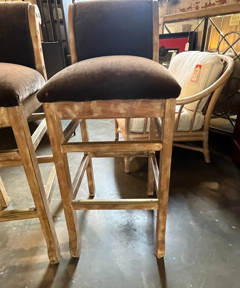 Pair Of Wood Barstools 16.5"W x 19"D x 32"H