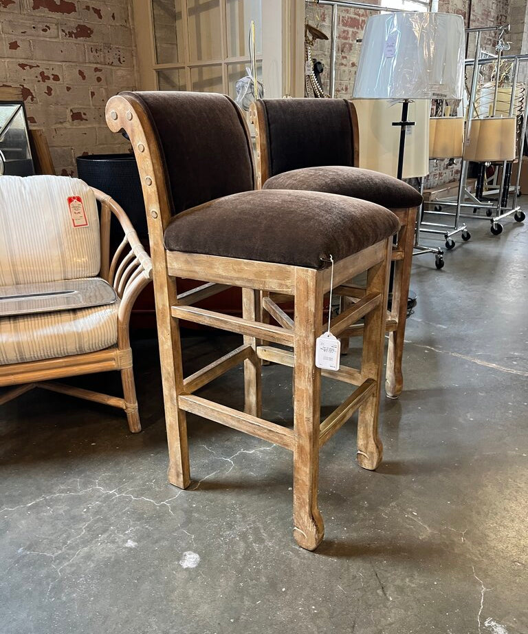 Pair Of Wood Barstools 16.5"W x 19"D x 32"H