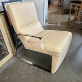 Bernhardt Leather And Chrome Armchair 23"W x 29"D x 35"T