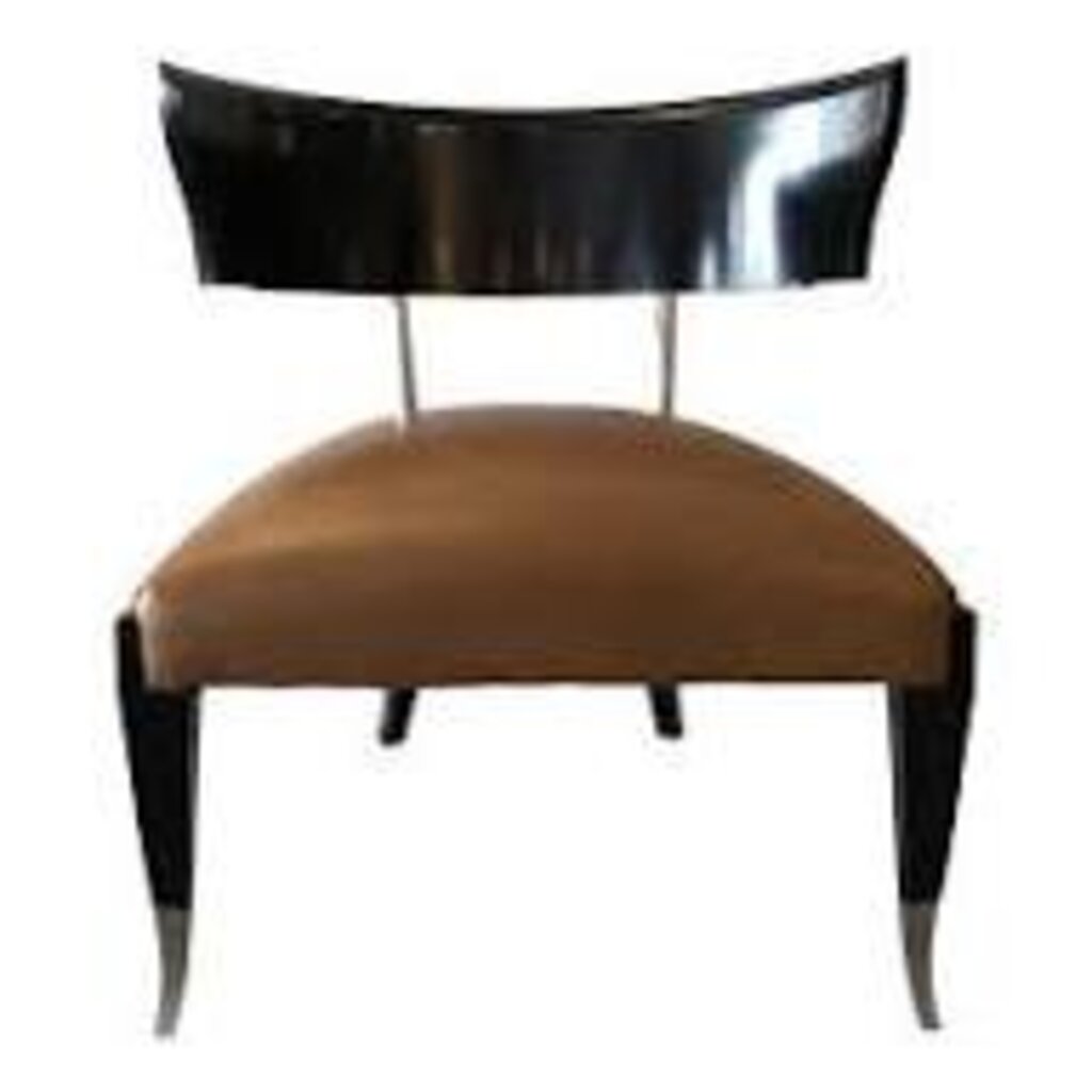 Caracole Klismos Leather Accent Chair 28"W x 21"D x 30"T