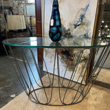 Iron And Glass Top Console Table 51.5"L x 18.5"D x 33"T