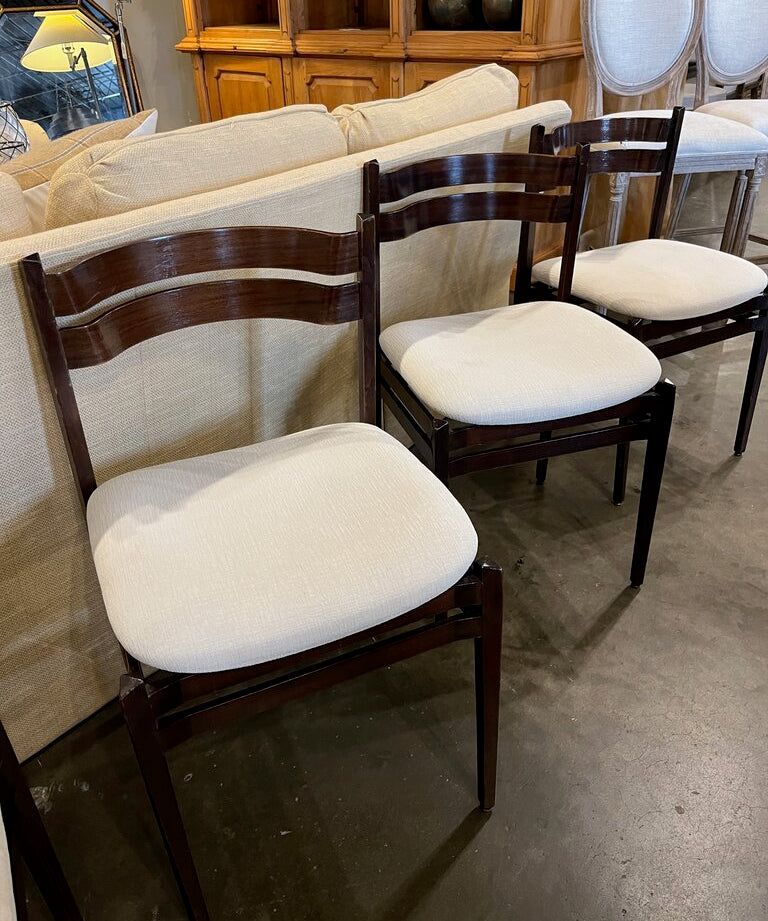 Set of 5 Vintage Pizzetti Dining Chairs, Newly Upholstered, 17.5"W x 17.5"D x 29.5"T