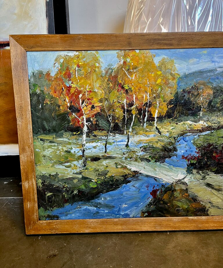 Original Large Acrylic Painting, River Pass 34"T x 44"W