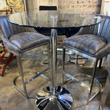 Tall Glass Top Bistro Table 31.5"Diam x 42"T