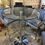 Tall Glass Top Bistro Table 31.5"Diam x 42"T