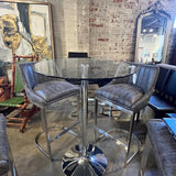 Tall Glass Top Bistro Table 31.5"Diam x 42"T