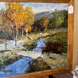 Original Large Acrylic Painting, River Pass 34"T x 44"W