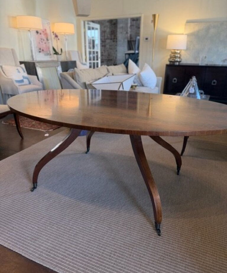 Baker Sheraton Oval Dining Table AS IS 78"L x 48"W x 29.5"T