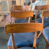 Set of 6 Mid Century Dining Chairs with Zac & Fox Upholstered Seats