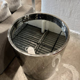 Jonathan Adler Alphaville Chrome Side Table With Mirrored Top 22" diam x 25"T Small Flaw
