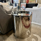 Jonathan Adler Alphaville Chrome Side Table With Mirrored Top 22" diam x 25"T Small Flaw
