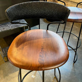 Set of Four McGuire Danish Cord Swivel Bar Stools (As Is) 16"W x 16"D x 38"T x 30" Seat Height